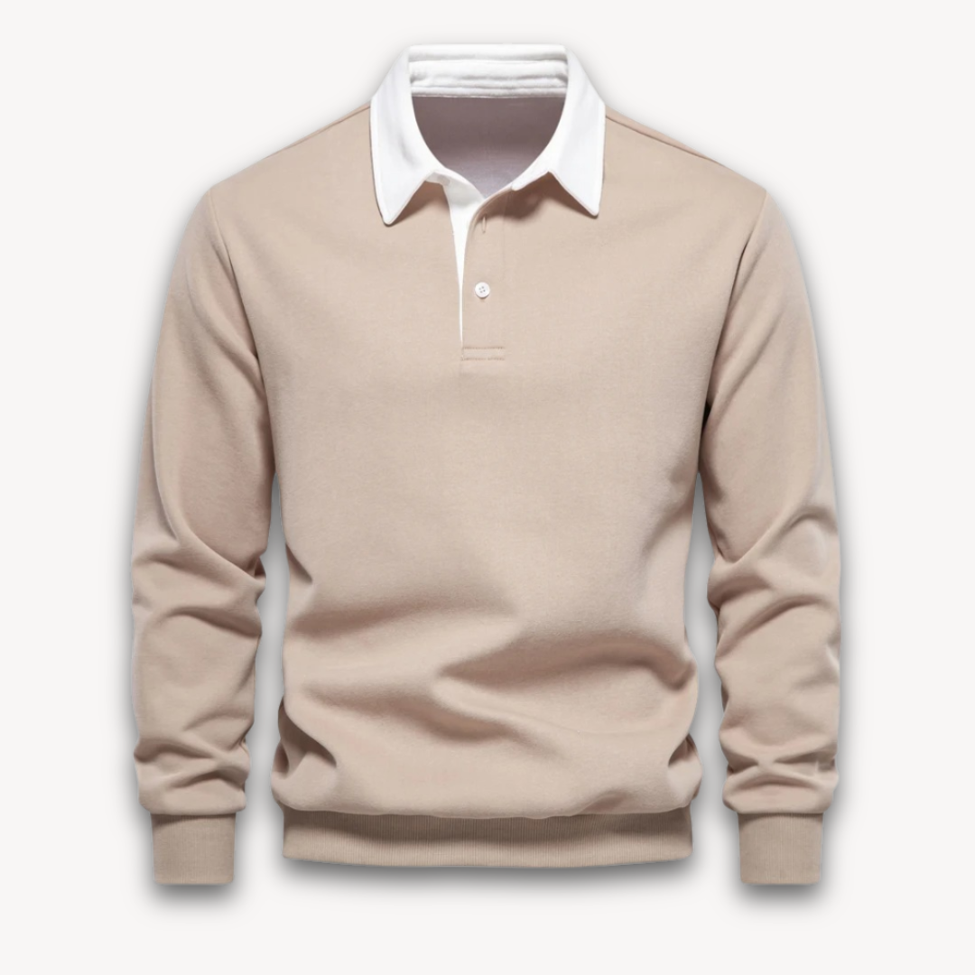 Men's Long-Sleeve Polo Sweater