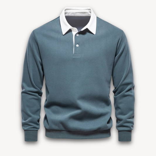 Men's Long-Sleeve Polo Sweater