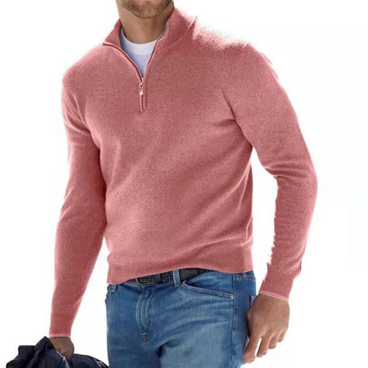 V-Neck Sweater with Zipper
