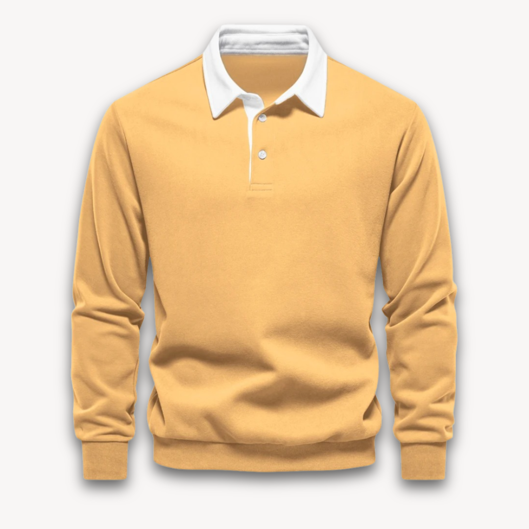 Men's Long-Sleeve Polo Sweater
