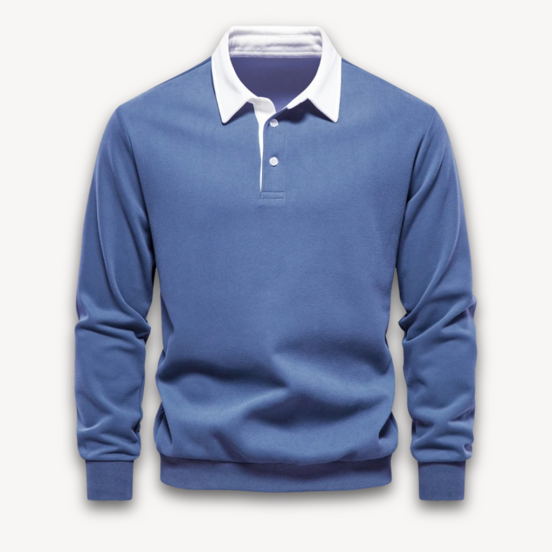 Men's Long-Sleeve Polo Sweater