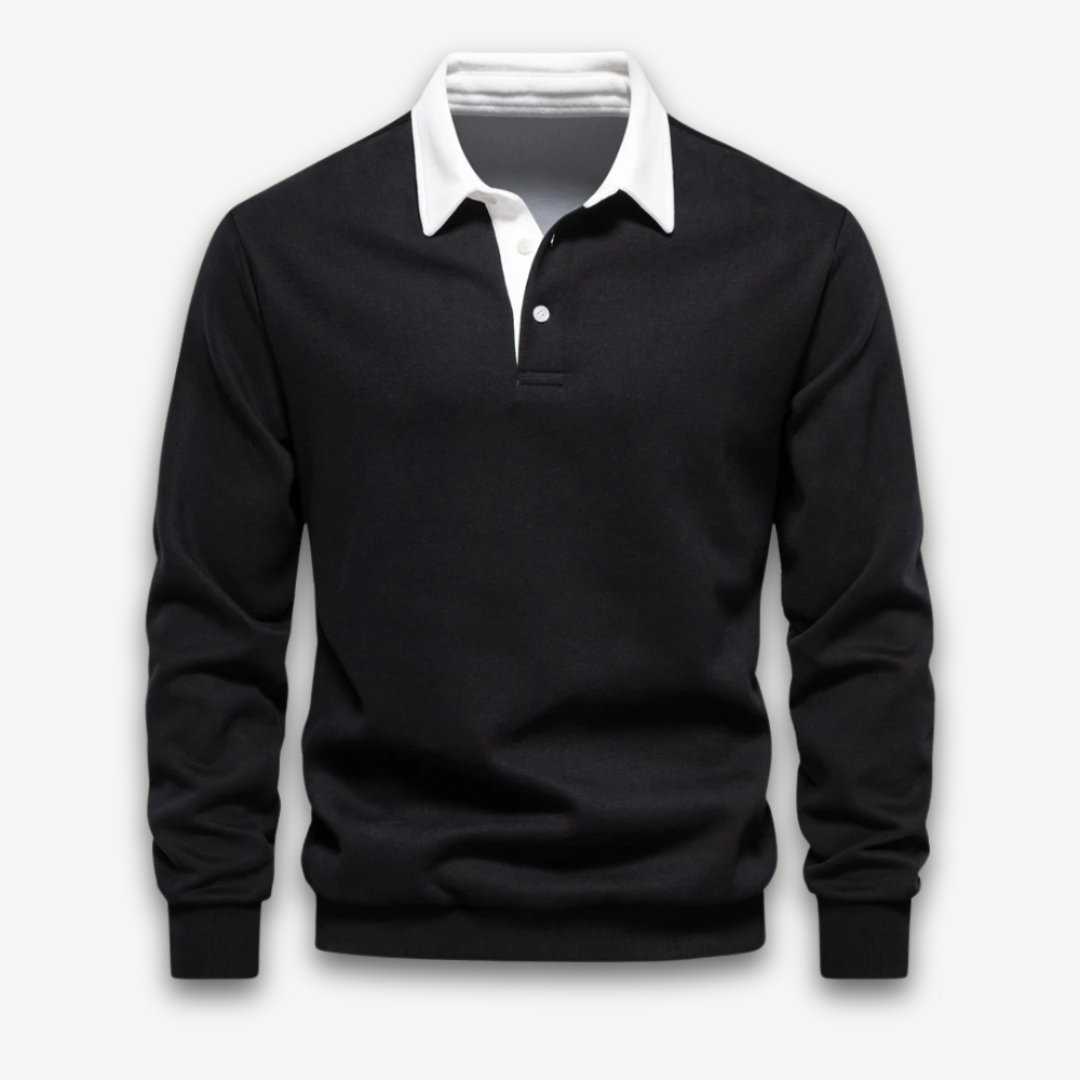 Men's Long-Sleeve Polo Sweater
