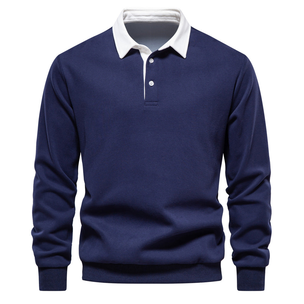 Men's Long-Sleeve Polo Sweater
