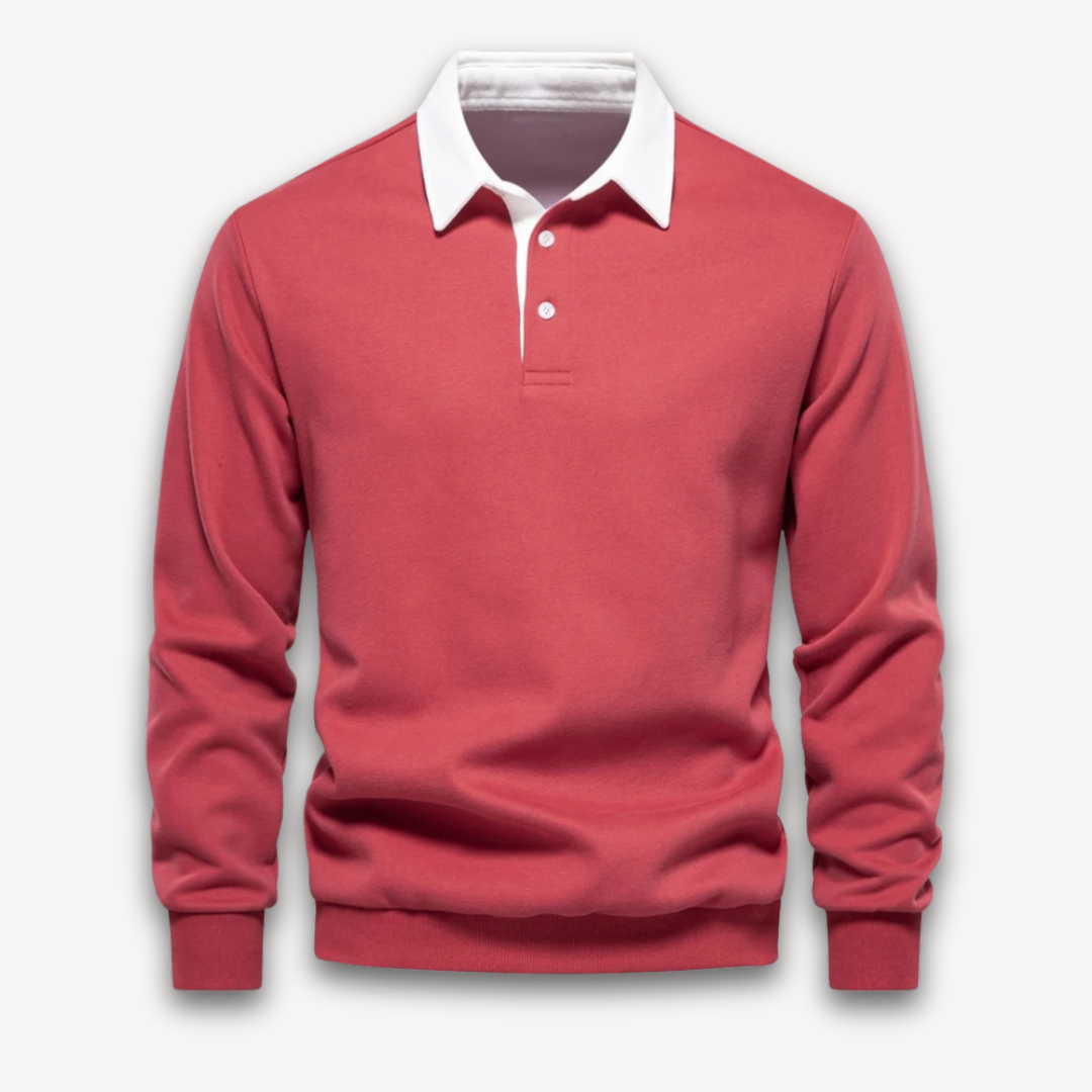 Men's Long-Sleeve Polo Sweater