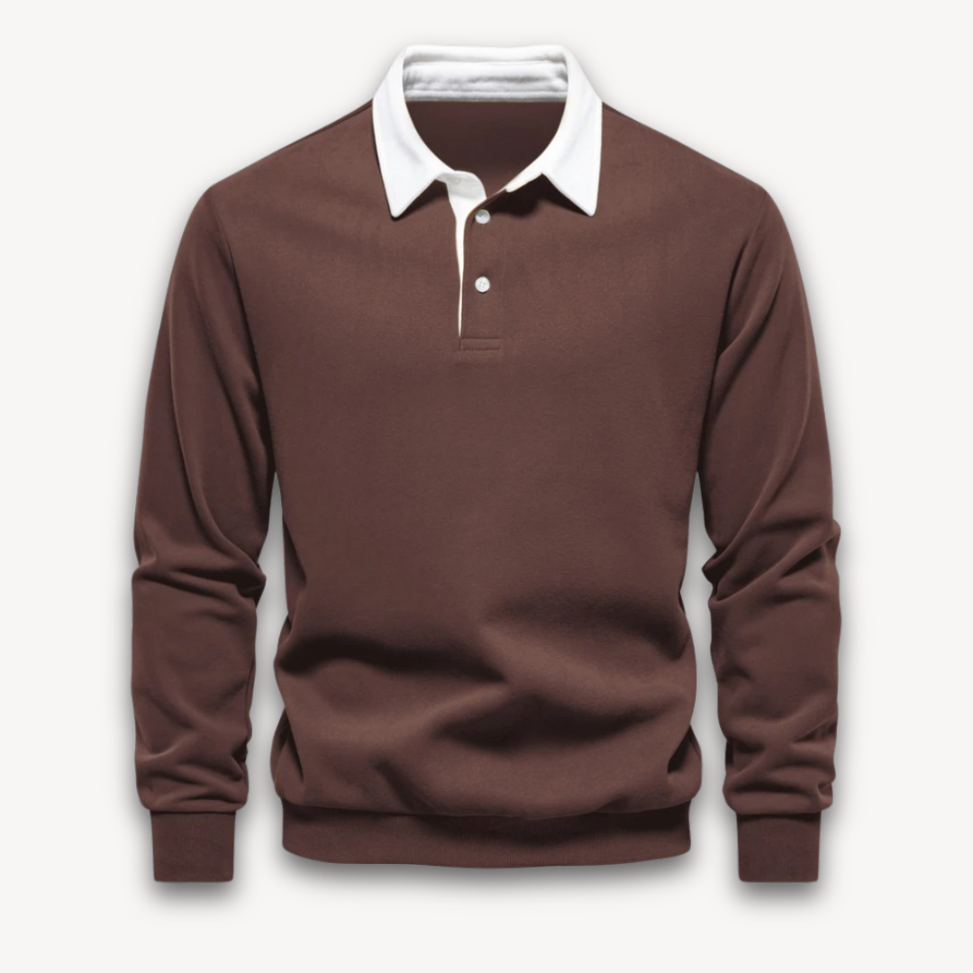 Men's Long-Sleeve Polo Sweater