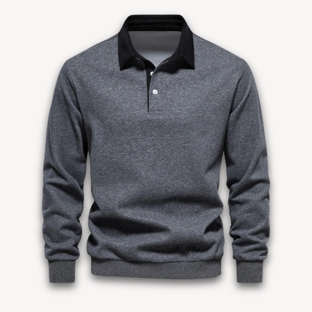 Men's Long-Sleeve Polo Sweater