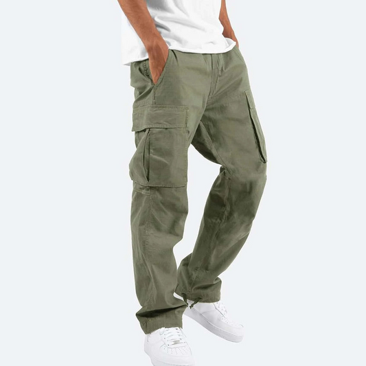Men's Cargo Trousers with Drawstring Waist